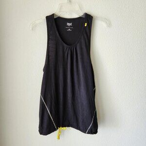 Everlast black fitness tank top w/ yellow tie Women Sz M workout gym activewear